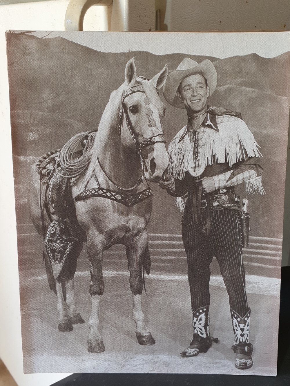 Vintage Black & White Roy Rogers Canvas Photo